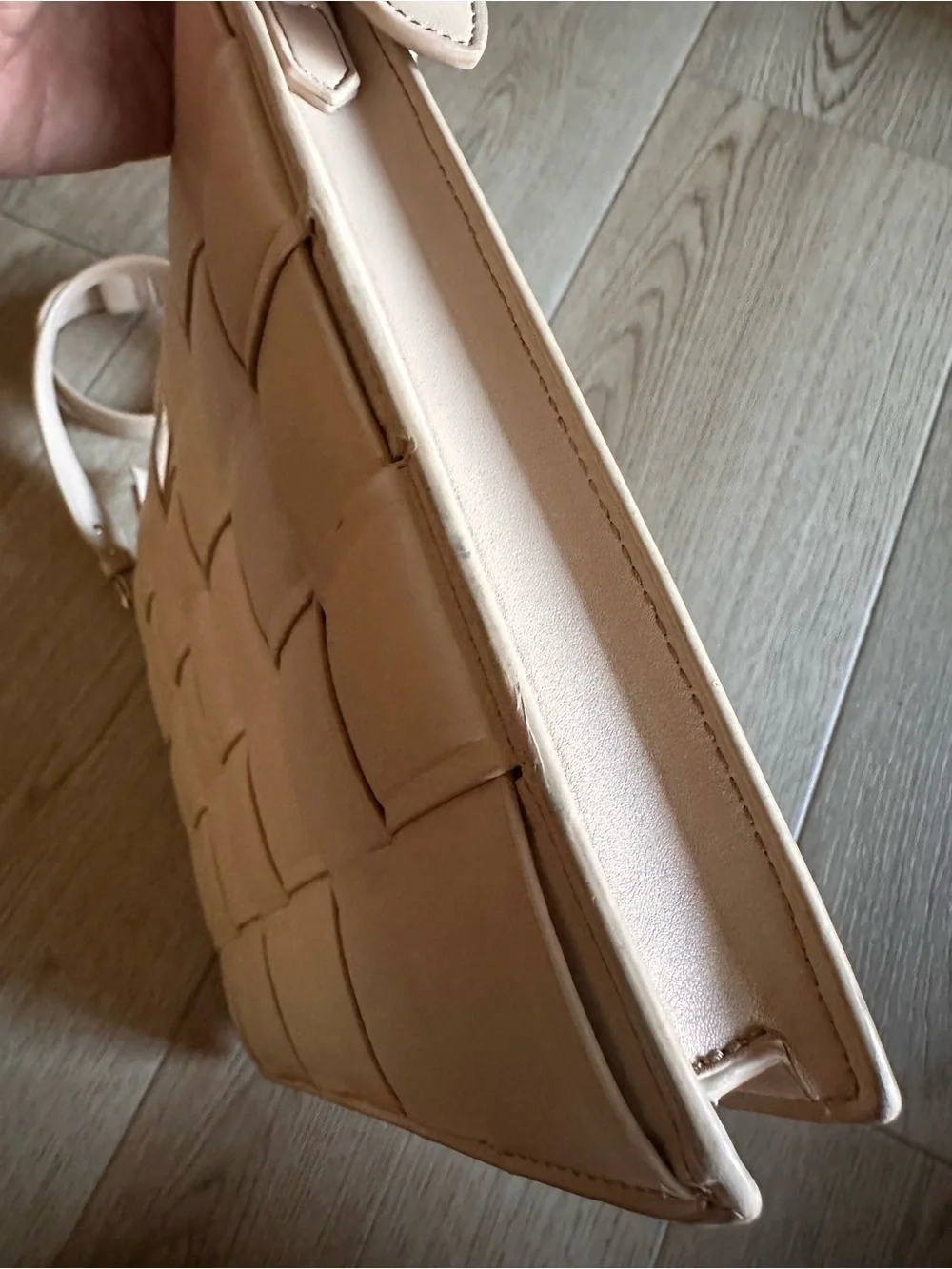 IDEAL OF SWEDEN Braided Laptop Sleeve 13” | Light Camel Beige w/Shoulder Strap